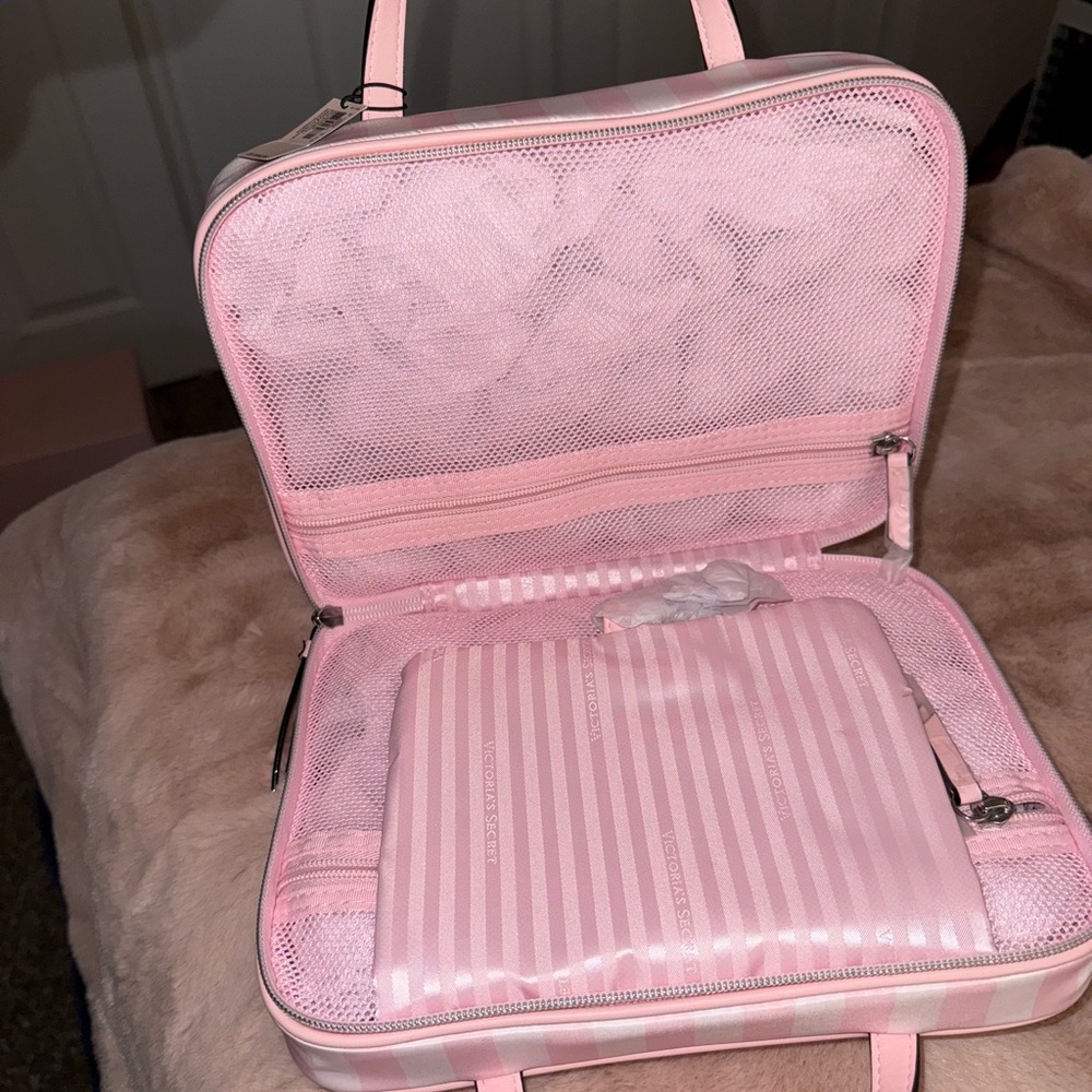 Victoria's Secret Pink and White Striped Cosmetic Bag - Picture 7 of 8